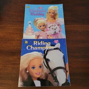 Lot of 2 Vintage 90s Barbie Picture Paperback Kids Books